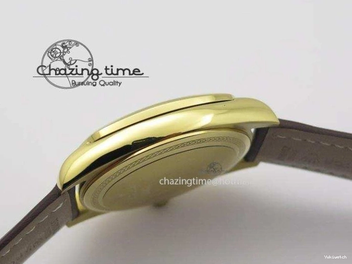 On YG A2824 Leather Brown Dial Date Cellini Strap Numeral White 0318